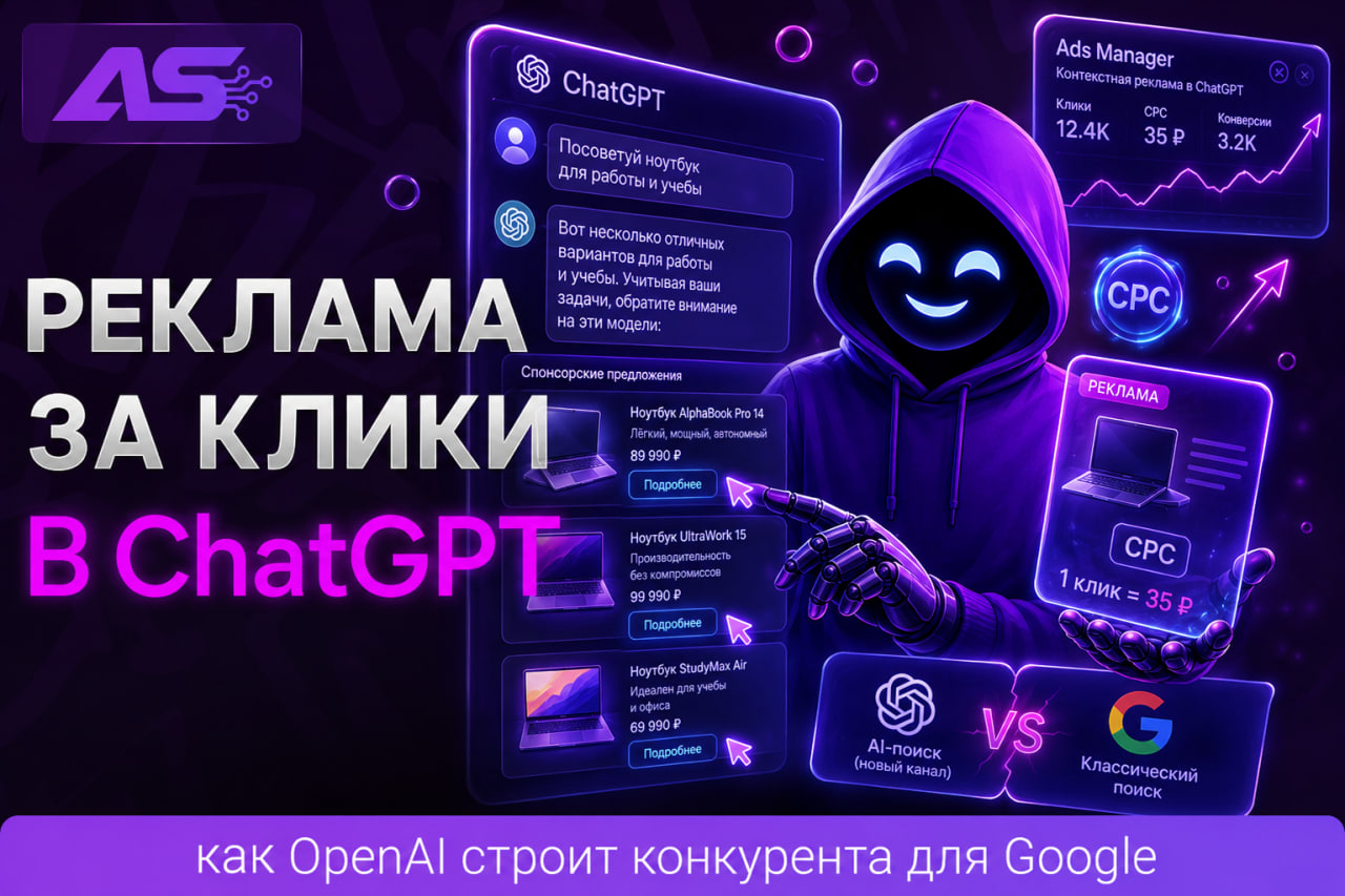 ChatGPT запускает рекламу за клики