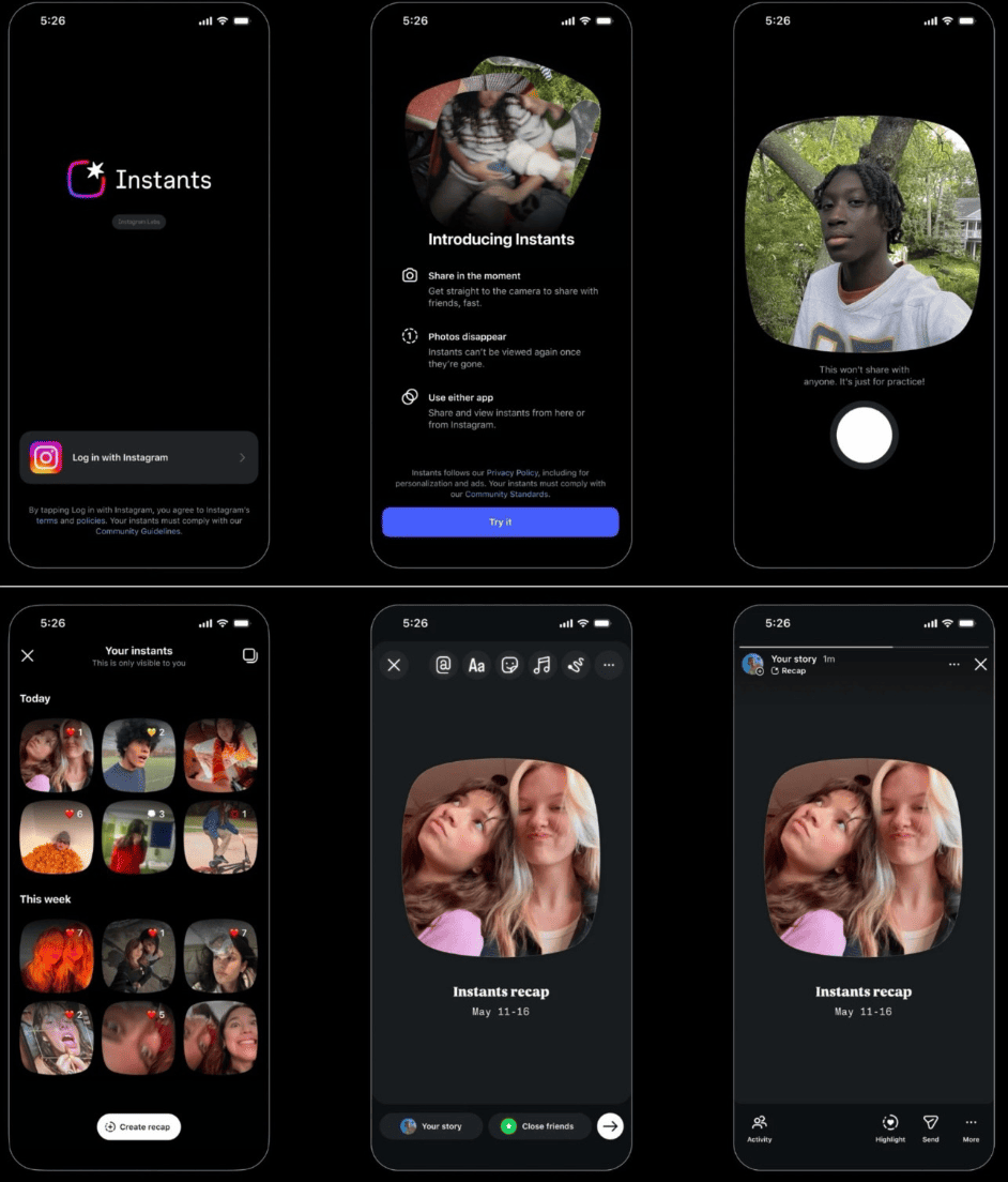 Новое приложение Instants: Meta бросает вызов Snapchat?